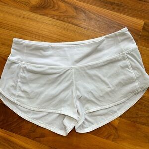 lululemon Speed Up shorts 2.5” in white, size 4